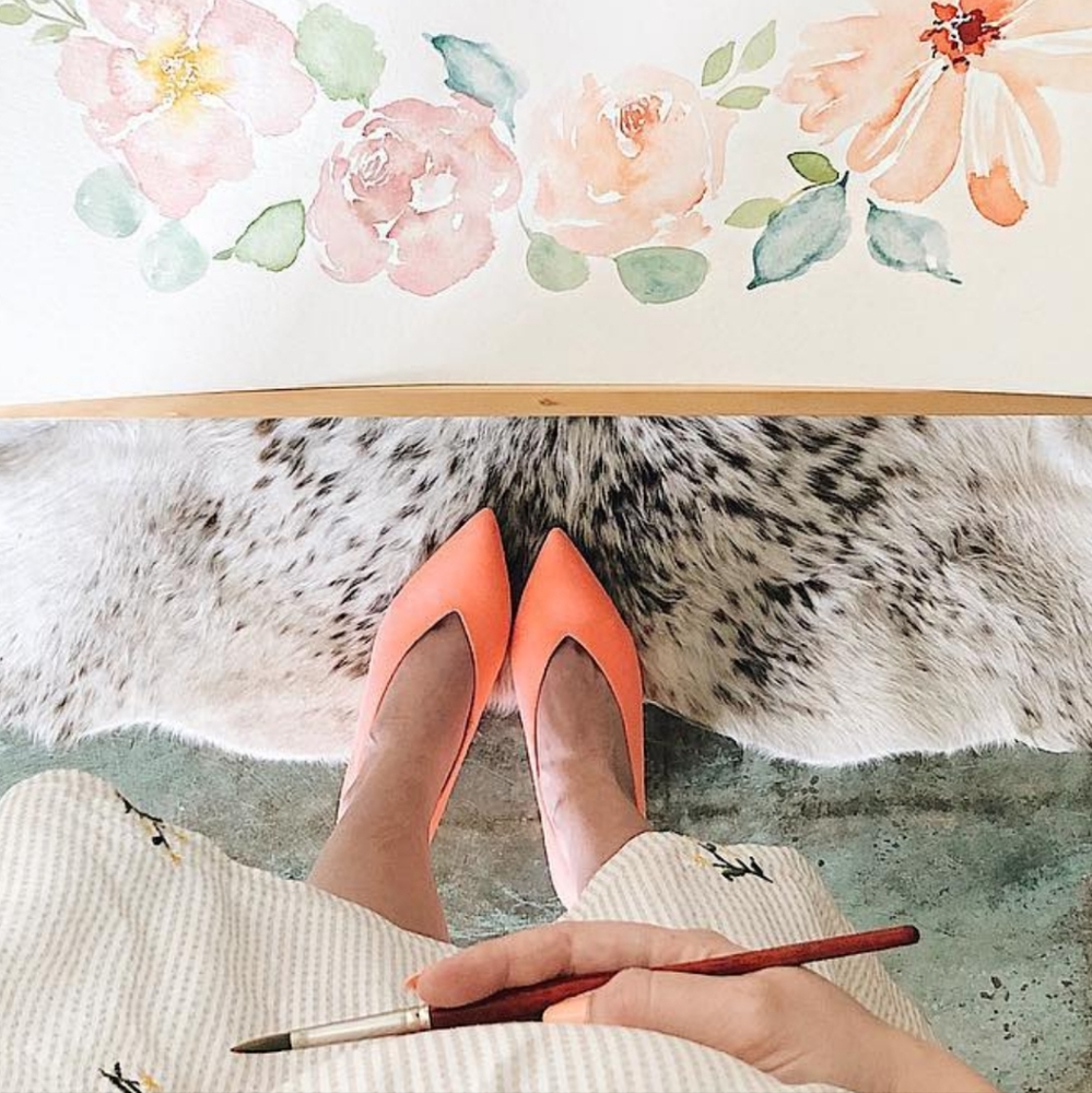 ASOS Coral Velvet Kitten Heel Shoes